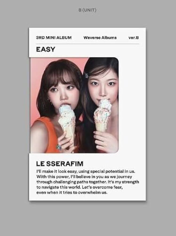 LE SSERAFIM - LE SSERAFIM ルセラフィム EASY 未使用シリアルナンバー　A12枚 LE SSERAFIMの新ミニアルバム「EASY」を聴いて一ミリも印象に
